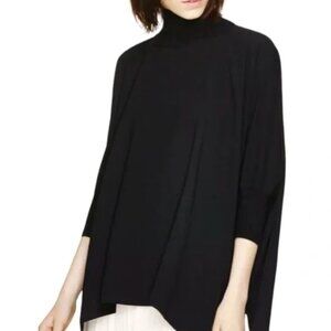 Aritzia Babaton Hamish Turtleneck Flowy Poncho Tunic Top | Black | XXS
